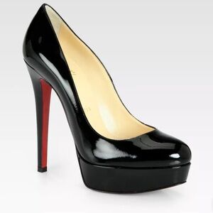 Christian Louboutin Black Patent Bianca Platform Pumps Size 37